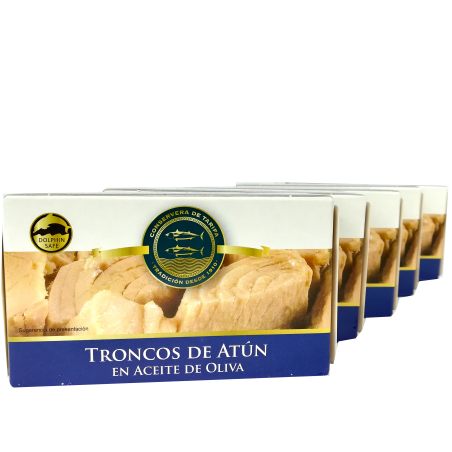 Thunfisch in Olivenöl de Tarifa 5 x 120g Extraklasse aus Spanien Thunfisch in Olivenöl de Tarifa 5 x 120g Extraklasse aus Spanien